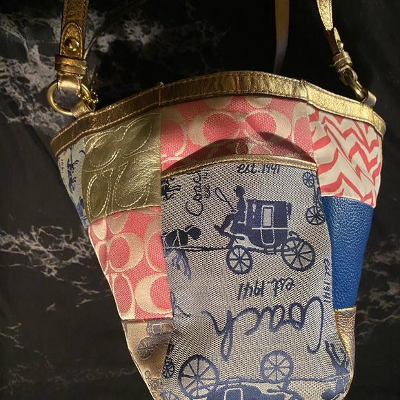 COPY - Coach Gold Pink Blue Patchwork purse - Picture 10 of 13